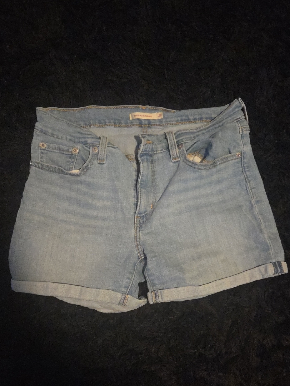Levi's Women's Light Blue Denim Women's Rolled-Hem Shorts